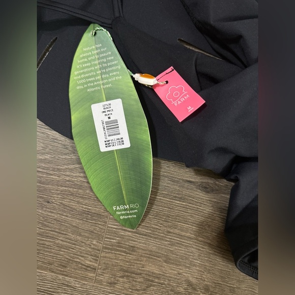 *NWT* FARM Rio 3D Palm Leaf Cut-out One Piece Swimsuit - Picture 3 of 4